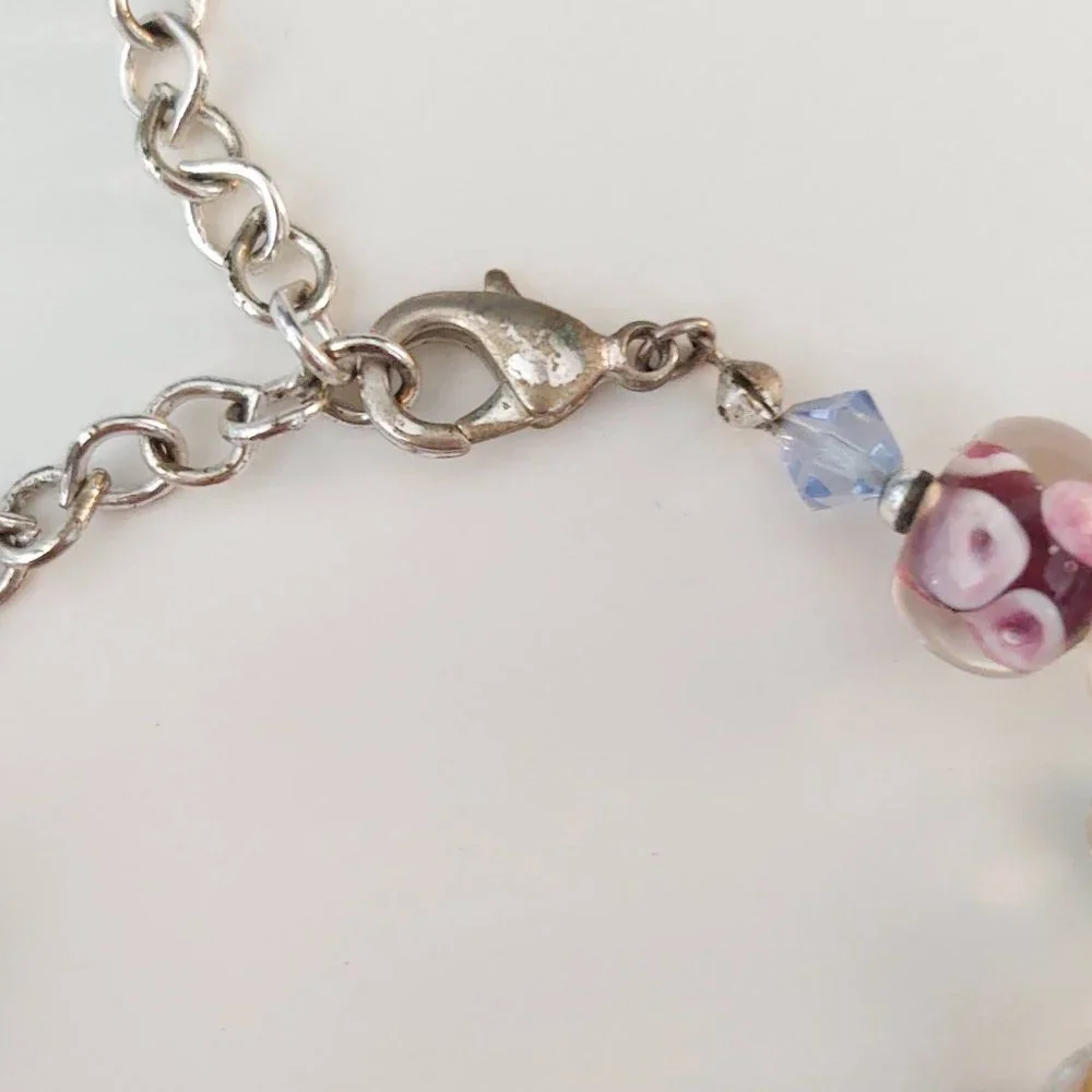 Arty glass and crystal bead bracelet - Picture 14 of 14